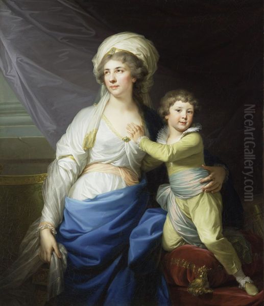 Portrait of Anna Potocka nee Ossolinska with her grandson Alfred (1746-1810). - view 1