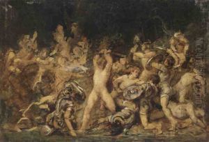 Kampf zwischen Romern und Germanen by Hans Makart