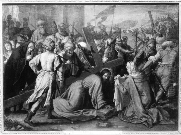 Christ, carrying the Cross, meets Veronica - view 1