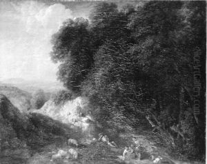 Hugellandschaft mit Hirtenidyll by Cornelis Huysmans