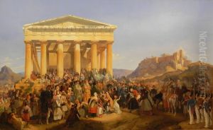 Empfang Konig Ottos von Griechenland in Athen by Peter von Hess