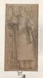 A Study Of A Standing Saint by Bartolomeo Cesi