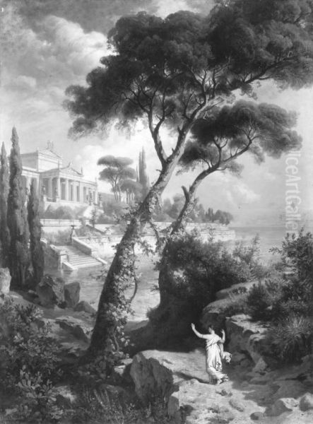 Psyche erblickt den Palast des Amor - view 1