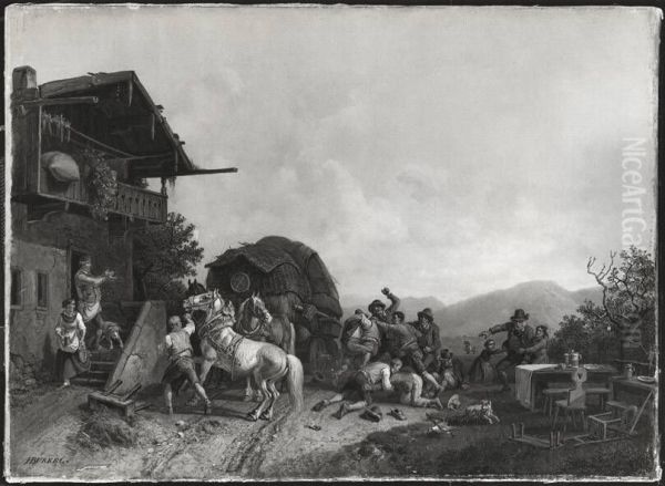 Rauferei vor der Schenke - view 1