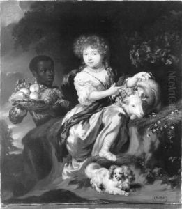Reichgekleidetes Madchen von einem Mohrenknaben bedient by Nicolaes Maes