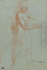 Une Femme Drapee, Les Seins Nus, Les Bras Etendus by Bartolomeo Cesi