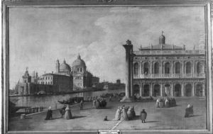 Piazetta mit Blick auf Santa Maria della Salute by Francesco Guardi