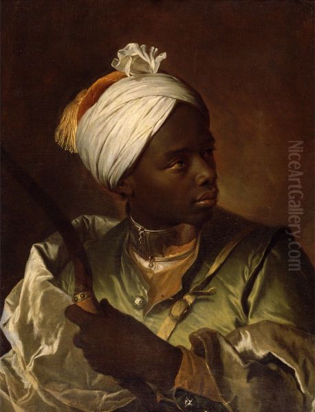 Portrait of a black man holding a bow - view 1