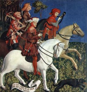Prince Tassilo Rides to Hunting by Master of the Polling Panels