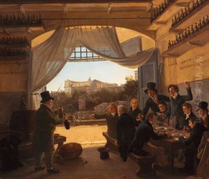 Kronprinz Ludwig in der Spanischen Weinschanke zu Rom by Franz Ludwig Catel