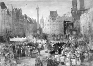 Fronleichnamsprozession auf dem Marienplatz in Munchen Fronleichnamsprozession auf dem Marienplatz in Munchen