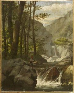 Paysage A La Cascade by Victor Cesson