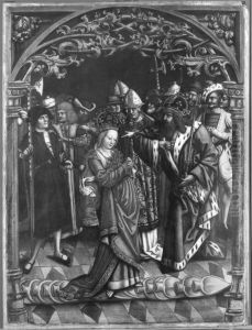 Kaiserin Kunigunde geht uber gluhende Pflugscharen by Hans Holbein the Elder
