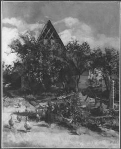 Mittelfrankische Dorfszene ("Ganseliesl") by Theodor Alt
