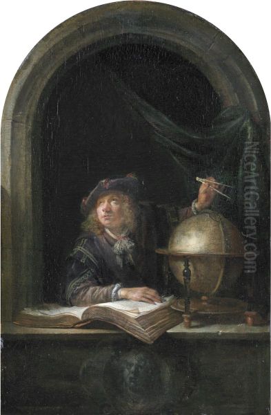 Astronomer in a window - view 1