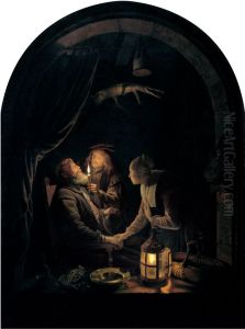 Dentist by candlelight by Gerrit Dou