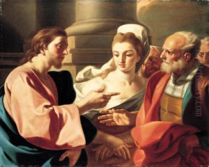 Christ And The Woman Taken In Adultery by Jacopo Cestaro