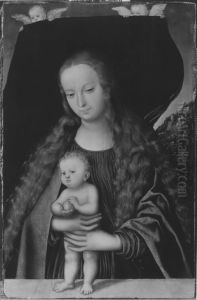 Maria und das Jesuskind mit einem Apfel by Lucas Cranach the Elder