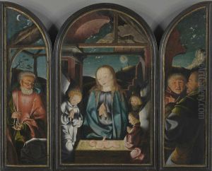 Triptychon mit Anbetung des Christkindes
