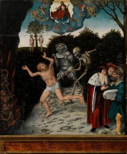 Allegorie auf Gesetz und Gnade: Der Sundenfall by Lucas Cranach the Elderand workshop