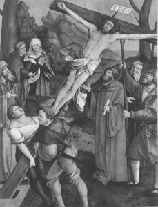 Fall Christi bei der Kreuzaufrichtung  (Abgetrennte Ruckseite von WAF 920)