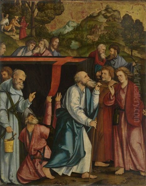 Grabtragung Mariens Ruckseite: Fall Christi auf das Kreuz - view 1