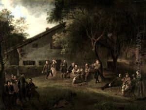 Familie Dillis vor dem Forsthaus in Grungiebing by Johann Georg von Dillis