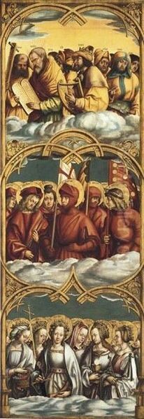 Gestalten der Lauretanischen Litanei Ruckseite: Auferstehung Christi, hll. Johannes und Paulus - view 1