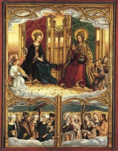 Allerheiligenaltar: Maria und Christus thronend by Hans Burgkmair the elder