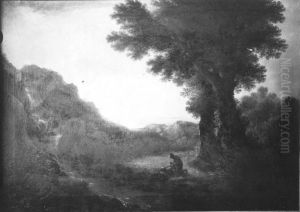 Baumlandschaft am Meeresufer by Lorenz Adolf Schonberger