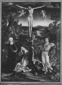 Christus am Kreuz by Joos Van Cleve