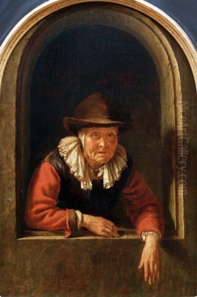 Old woman at a window - view 1