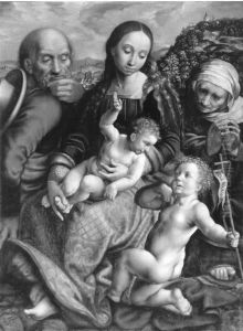 Heilige Familie mit Johannesknaben by Jan Sanders Van Hemessen