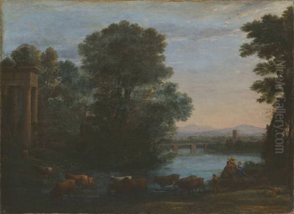 Idyllische Landschaft bei untergehender Sonne - view 1
