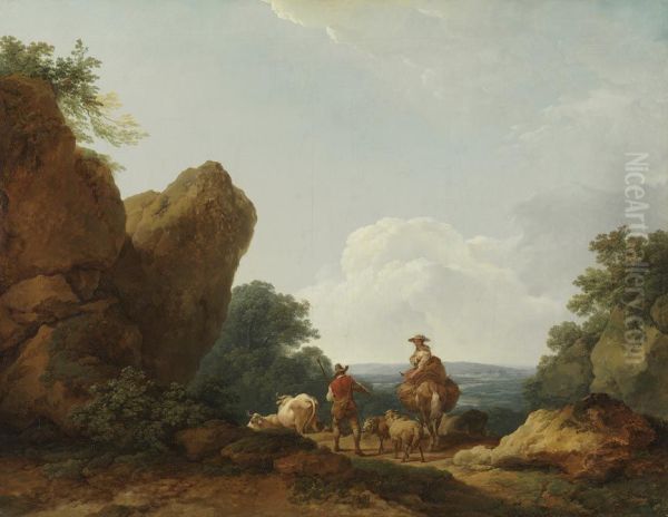 Landschaft mit Hirten auf einer Passhohe - view 1