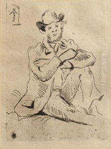 Portrait Du Peintre Guillaumin Au Pendu by Paul Cezanne