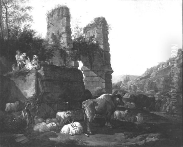 Italienische Landschaft mit Vieh - view 1