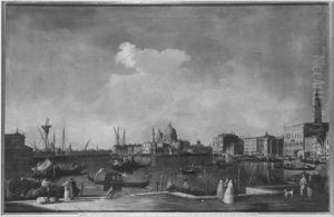 Riva degli Schiavoni mit Blick auf Santa Maria della Salute by Canaletto