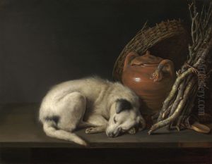 A sleeping dog by Gerrit Dou