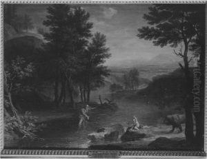 Felsenlandschaft mit Eustachiuslegende Felsenlandschaft mit Eustachiuslegende