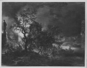 Nachtliche Feuersbrunst by Johann Georg Trautmann