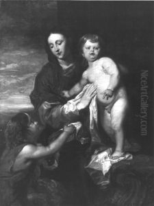 Madonna mit Kind und Johannesknaben (nach van Dyck) by Johann Peter Von Langer