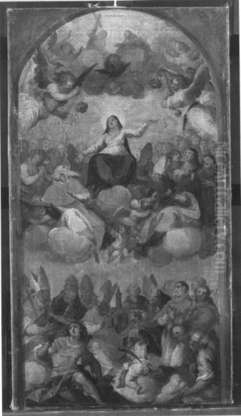 Maria auf Wolken mit Heiligen - view 1