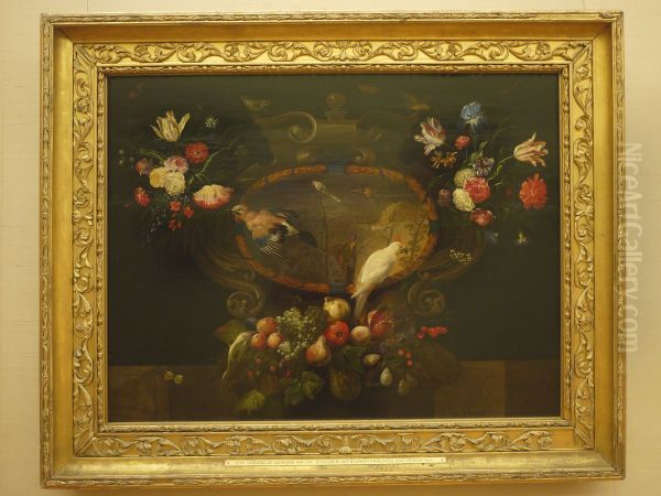 Stillleben mit Blumen, Fruchten, Vogeln - view 1