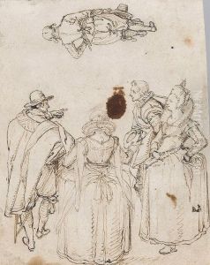 Two studies of figures. by Jacob de Gheyn II