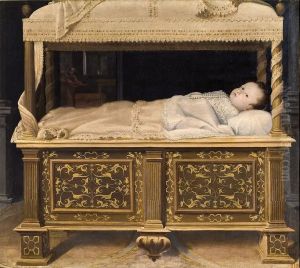 Newborn Baby in a Crib by Lavinia Fontana