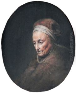 Alte Frau mit Pelzmutze by Gerrit Dou