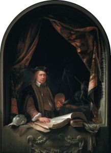 Self-portrait of Gerard Dou (1613-1675) by Gerrit Dou