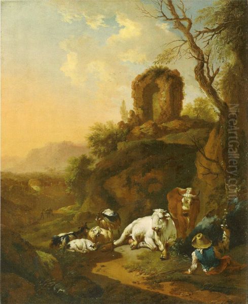 Bukolische Landschaft mit Ruinen - view 1