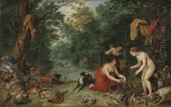 Nymphen beim Fischfang - view 1